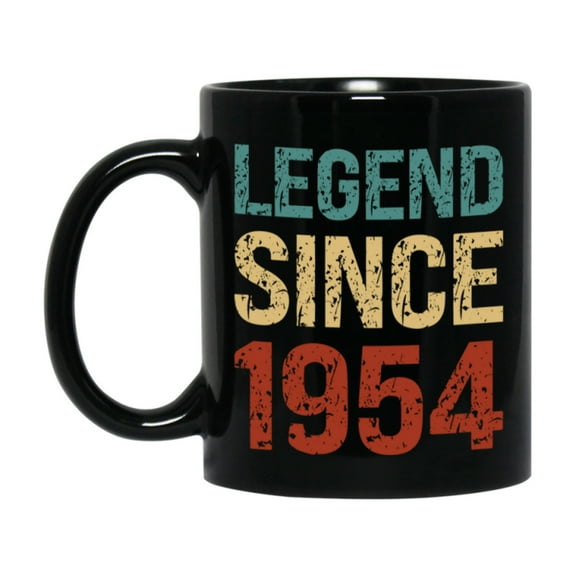 Legend Since 1954 Mug – 11oz or 15oz Black Ceramic Coffee Mug, Birthday Gift 1954 Born 1954