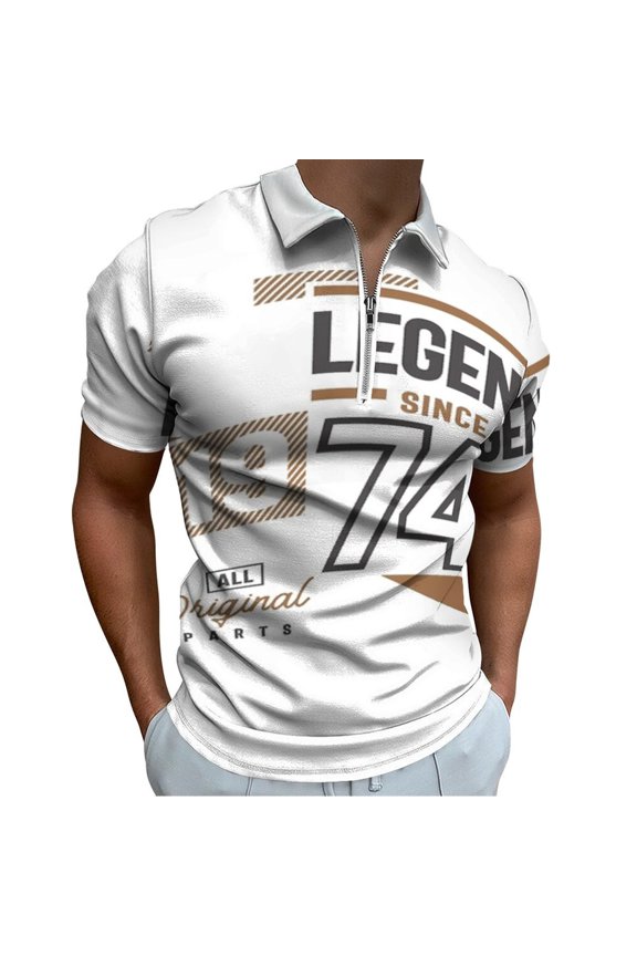 Legend Since 1974 49 Birthday Men Zipper T-shirt Summer Casual Short Sleeve T-shirt Top