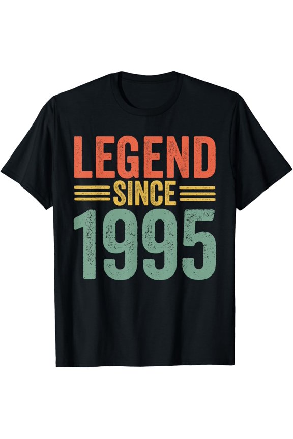 Legend Since 1995 29th Birthday Retro 29 Years Old T-ShirtMen and women, Black T-shirt, size: Extra large