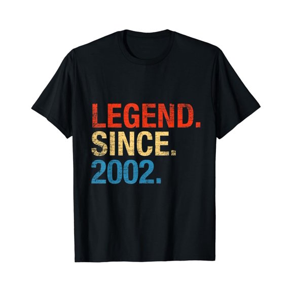 Legend Since 2002 Years Old Gifts 17th Birthday T-Shirt Vintage Tee -Birthday Gifts