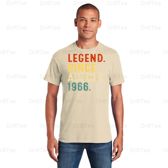 Legend Since August 1966 55th Birthday Funny 55 Years Old Men Gift T-Shirt Unisex, up to 5XL