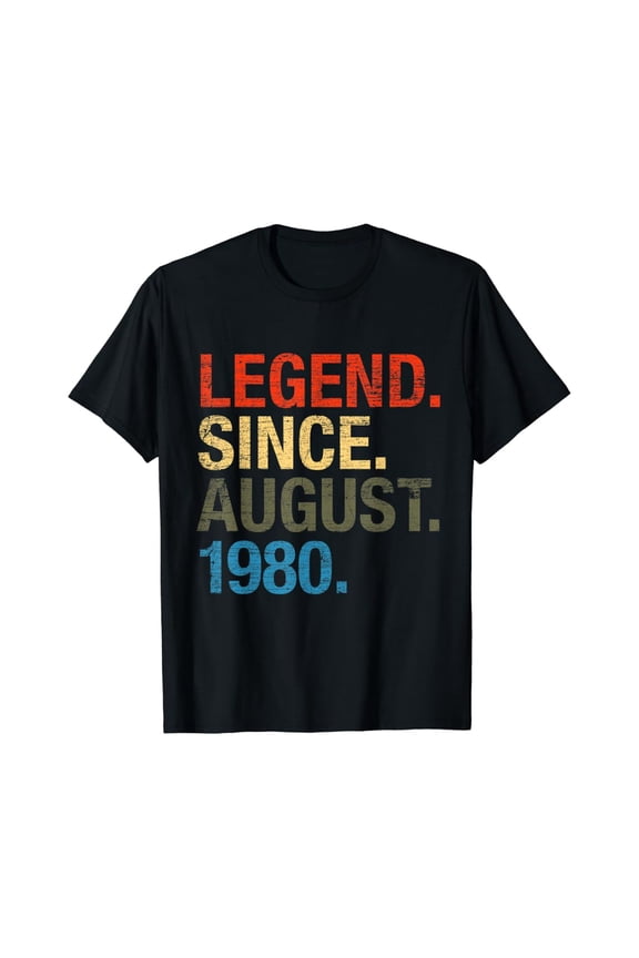 Legend Since August 1980 Bday Gifts 39th Birthday T-Shirt Vintage Tee -Birthday Gifts, Vintage Birthday Gift