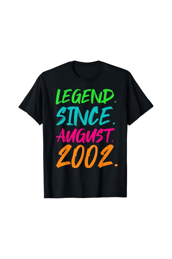 Legend Since August 2002 Boys Girls Bday Gifts 17th Birthday T-Shirt Vintage Tee -Birthday Gifts