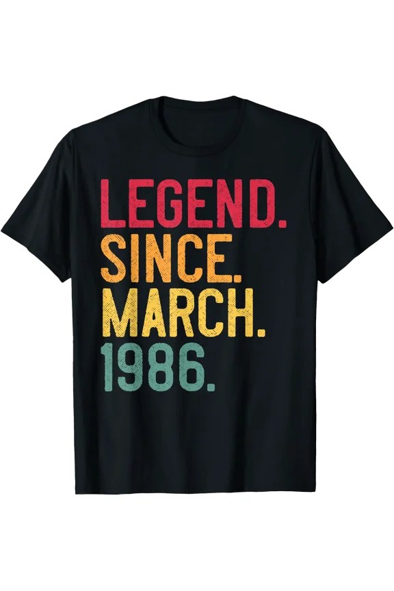Legend Since March 1986 40 Years Old 40th Birthday - Vintage T-Shirt
