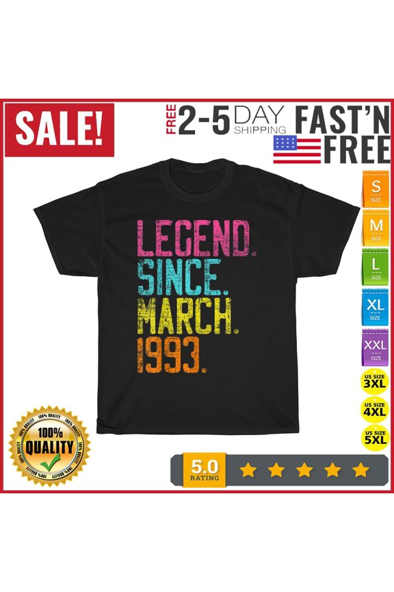 Legend Since March 1993 Vintage T Shirt Men Fashion 2023 Women T Shirt Short NEW