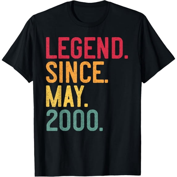 Legend Since May 2000 24th Birthday 24 Years Old Vintage T-Shirt mens t shirt,black,women,funny,misfits,men,journey