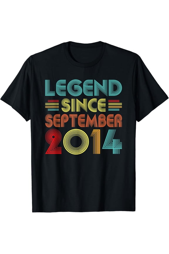 Legend Since September 2014 8Th Birthday Retro 8 Years Old T-Shirt