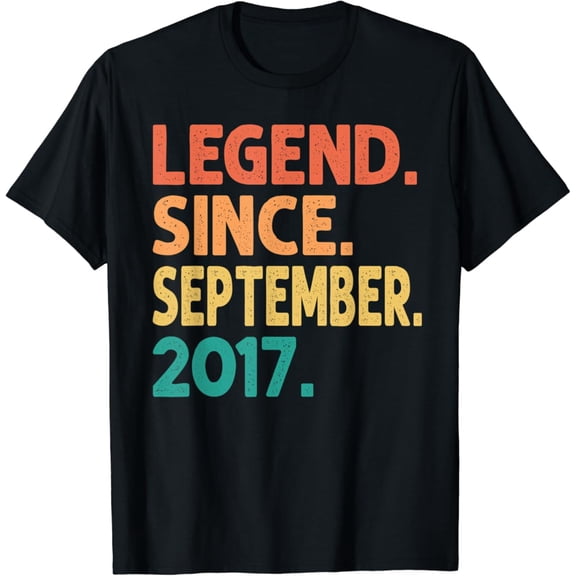 Legend Since September 2017 5Th Birthday Gifts 5 Years Old T-Shirt Vintage Tee -Birthday Gifts