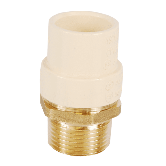 Legend Valve 1/2" No Lead CPVC x MNPT Transition Fitting in Forged Brass - 302-403NL