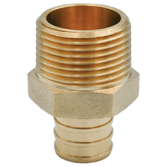 Legend Valve 1/2" PEX x 3/4" Male NPT Adapter Lead-Free DZR Brass Fitting in Forged Brass - 460-755NL