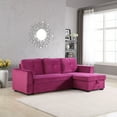 thumbnail image 1 of Legend Vansen 91.5" L-Shaped Modern Chenille Reversible Sofa with Chaise in Blue, 1 of 10