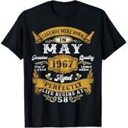 Legend Were Born In May 1967 Vintage Birthday Gifts 58Th Birthday Men Women Vintage T-Shirt Unisex S To 5XL