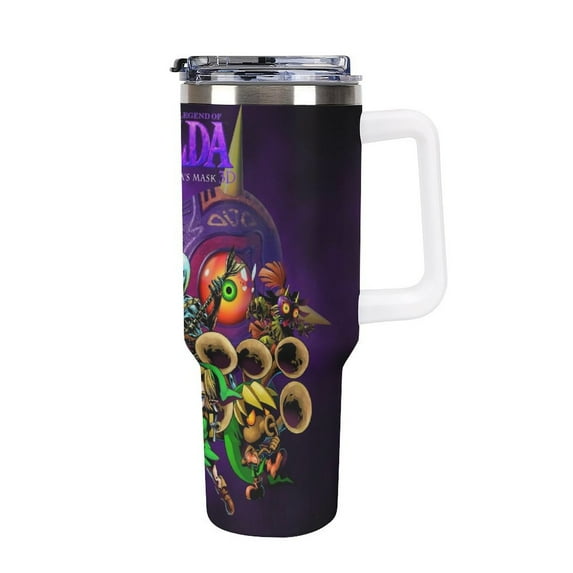 The Legend of Zelda 40 Oz Tumbler with Handle And Straw Lid Insulated Tumblers Cups with Lids Straws Double Wall Vacuum Stainless Steel Travel Mug, Gifts for Men Women Boys Girls