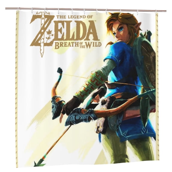 The Legend of Zelda Bathroom Shower Curtain,Bath Curtains Durable Waterproof Bath Curtain with 12 Hooks,72x72in, Adluts Girls Boys Bathroom Decor House Gifts
