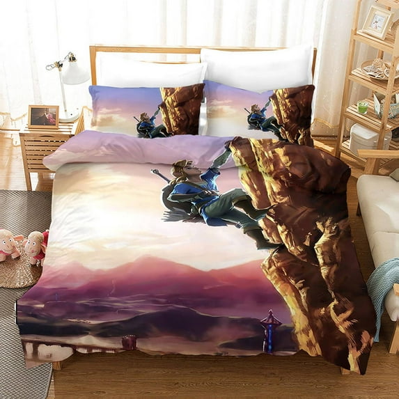 The Legend of Zelda Bedding Comforter Cover Set for Girls and boys, Soft, Breathable, Fade Resistant 3 Piece- includes 1 The Legend of Zelda Comforter Cover and 2 Pillowcase