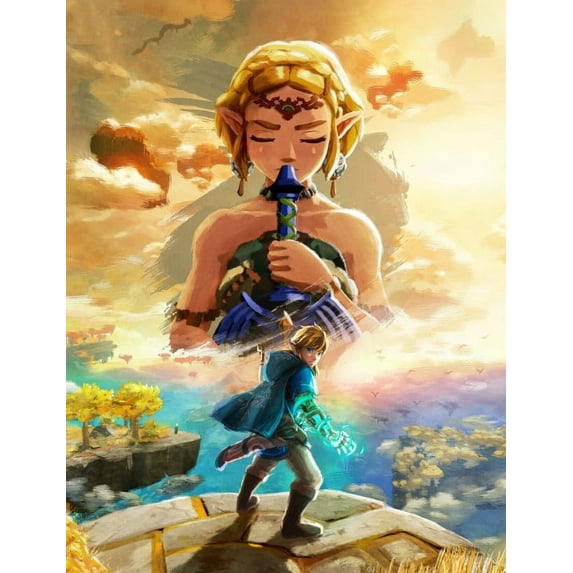 The Legend of Zelda Diamond Painting Kits,Anime Diamond Art Kits Round Full Drill,DIY 5D Diamond Painting Kits for Adults Kids Home Wall Decor 12"x16"