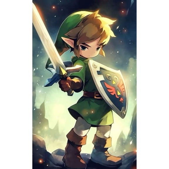 The Legend of Zelda Diamond Painting Set (for Adults) 5D DIY Anime Diamond Art Set (for Beginners) Round Full Diamond Diamond Painting Gem Art Crafts (suitable for home wall decoration gifts)