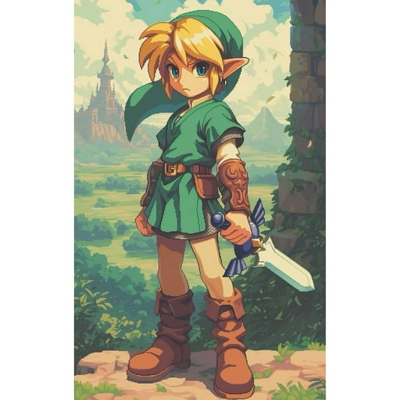 The Legend of Zelda Diamond Painting Set (for Adults) 5D DIY Anime Diamond Art Set (for Beginners) Round Full Diamond Diamond Painting Gem Art Crafts (suitable for home wall decoration gifts)