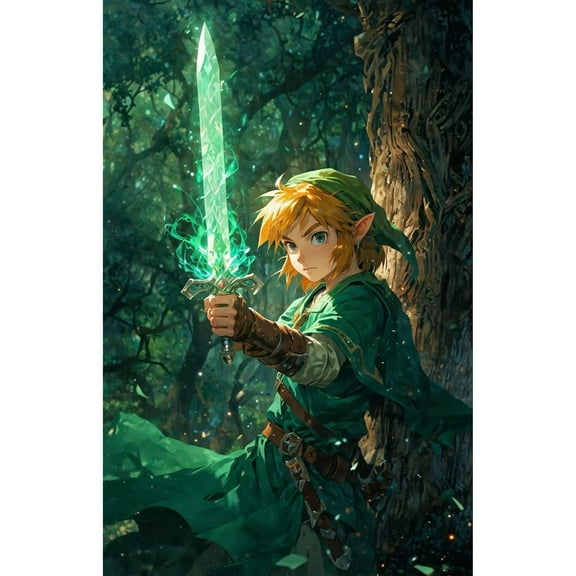 The Legend of Zelda Diamond Painting Set (for Adults) 5D DIY Anime Diamond Art Set (for Beginners) Round Full Diamond Diamond Painting Gem Art Crafts (suitable for home wall decoration gifts)