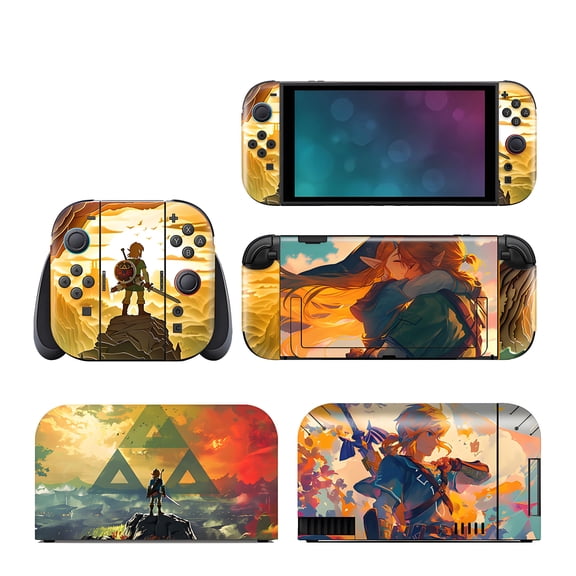 Legend of Zelda Skin | Compatible with Nintendo Switch 2 | Cute Anime Vinyl Wrap Decal Cover | Pastel Cozy Gamer Accessory | Full Console Sticker Protective Cover