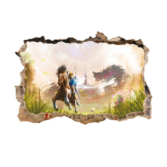 The Legend of Zelda Wall Sticker For Bedroom Living Room Nursery Party Decorations Anime Cartoon Background Self-Adhesive Wall Decor Baby Boy Girl Kids Room Wall Mural Decor Poster Gift