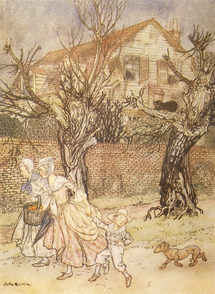 Legend of Sleepy Hollow 1928 Scared by trees Canvas Art - A Rackham (18 x 24)