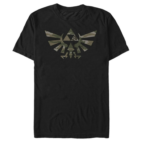 Legend of Zelda Camo Emblem Men's Shirt, Medium