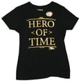 thumbnail image 1 of Legend of Zelda Girls Juniors T-Shirt - "Hero of Time" Foil Word Logo (Small), 1 of 1