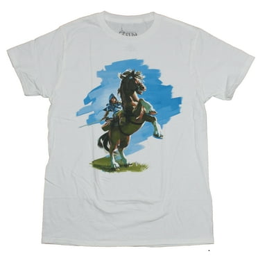 Legend of Zelda Mens T-Shirt - Breath of the Wild Mounted Link Image (X-Large)