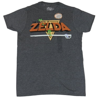 Legend of Zelda Mens T-Shirt - Classic NES Intro Screen Logo Image (Small)