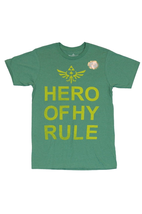 Legend of Zelda Mens T-Shirt - "Hero of Hyrule" Large Letter Logo Image (Small)