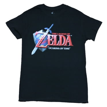Legend of Zelda Mens T-Shirt -  Ocarina of Time Classic Word Logo (Small)
