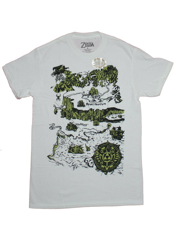 Legend of Zelda Mens T-Shirt - Stylized Hyrule Map Image (Small)
