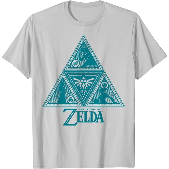 Legend of Zelda Teal Triforce Symbolism Graphic DTG Print Unisex T-Shirt