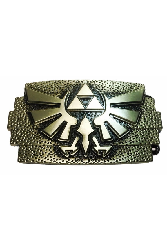 Legend of Zelda Tri-Force Crest Antique Brass Finish Belt Buckle