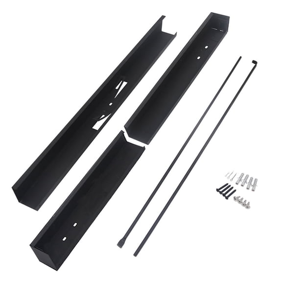 LegendFlame Adjustable Fireplace Curtain Rod Kit for Fireplace Mesh Screen Curtain, Black Matte (SP62)
