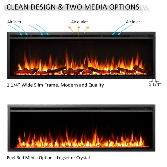 LegendFlame Austin 60 Inches Wall Mount Electric Fireplace (EF288A)