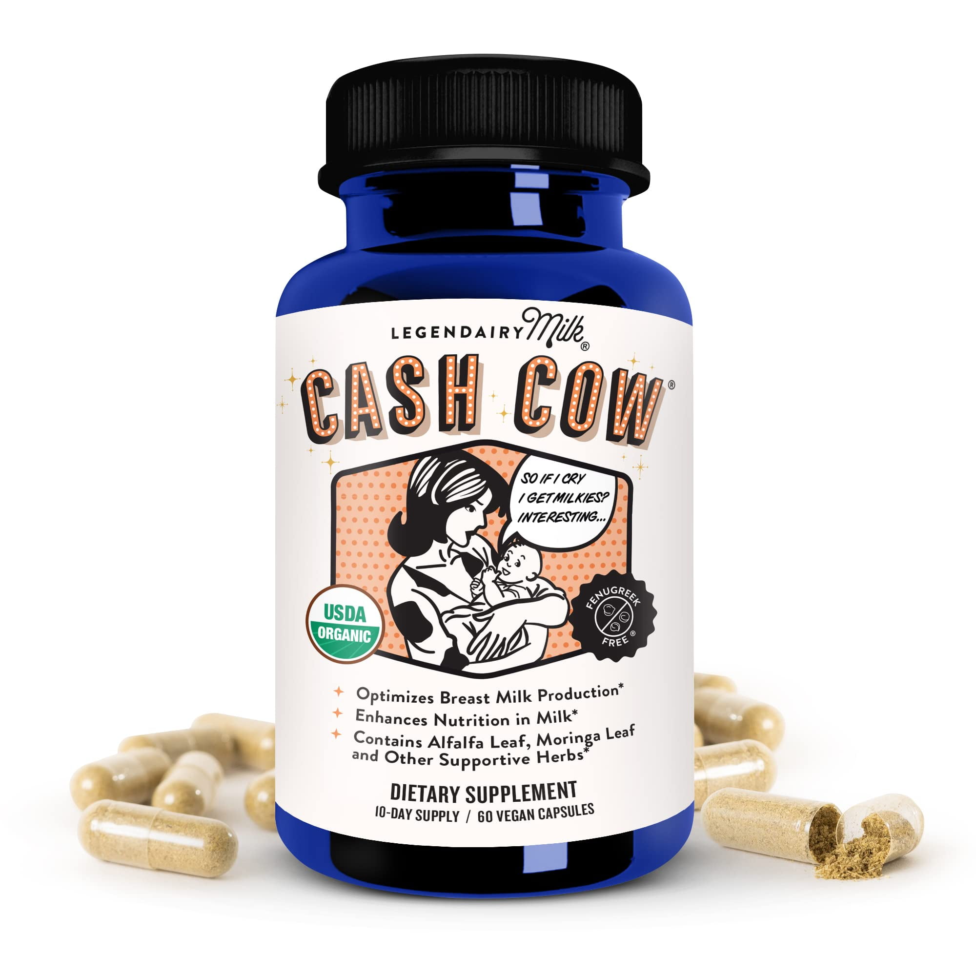 Legendairy Milk Cash Cow Lactation Supplement, Moringa, Alfalfa, and ...