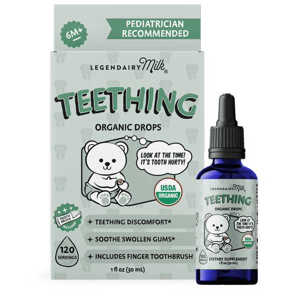 Legendairy Milk Organic Baby Teething Drops, Infant Teething Relief, 1 fl oz