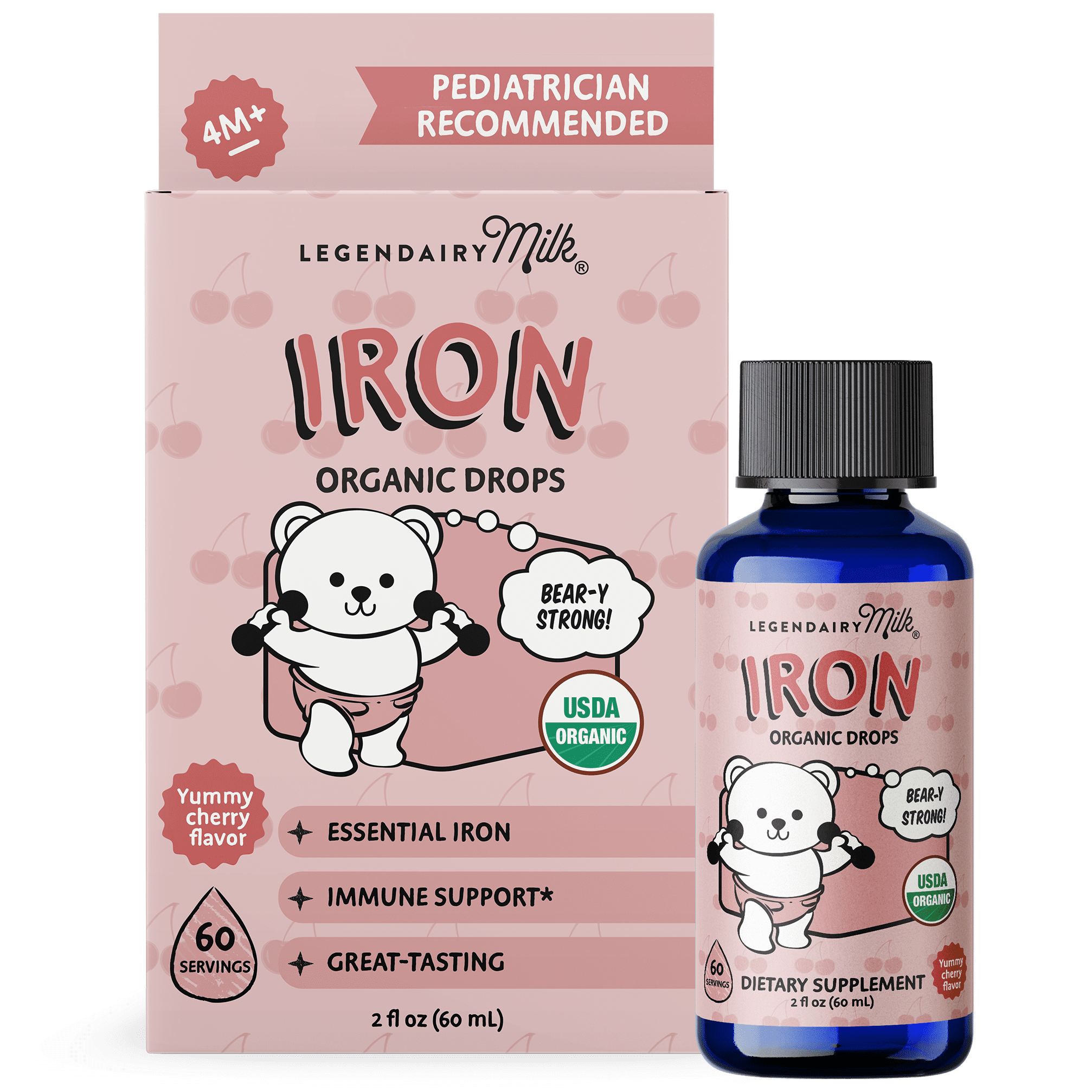 Legendairy Milk Organic Infant Iron Drops, Liquid Iron Supplement for Babies and Toddlers, 2 fl oz