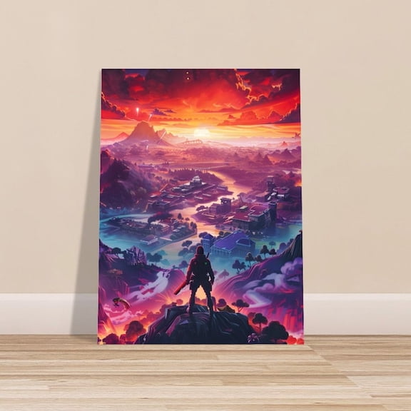 Legendary Battle Royale Action Poster for Gamers, Unframed Paper Poster 8x10in