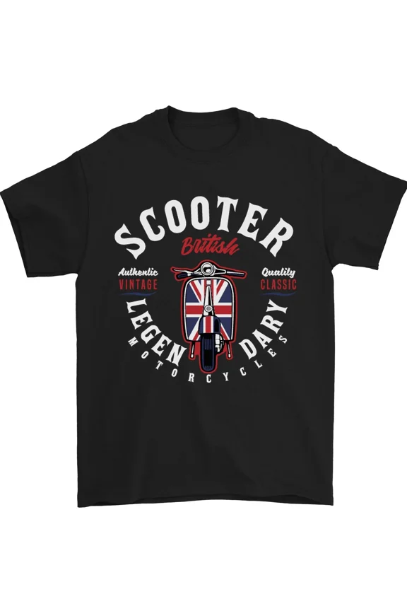 Legendary British Scooter MOD Motorcycle Retro Culture Unisex T-Shirt, up to size 5XL