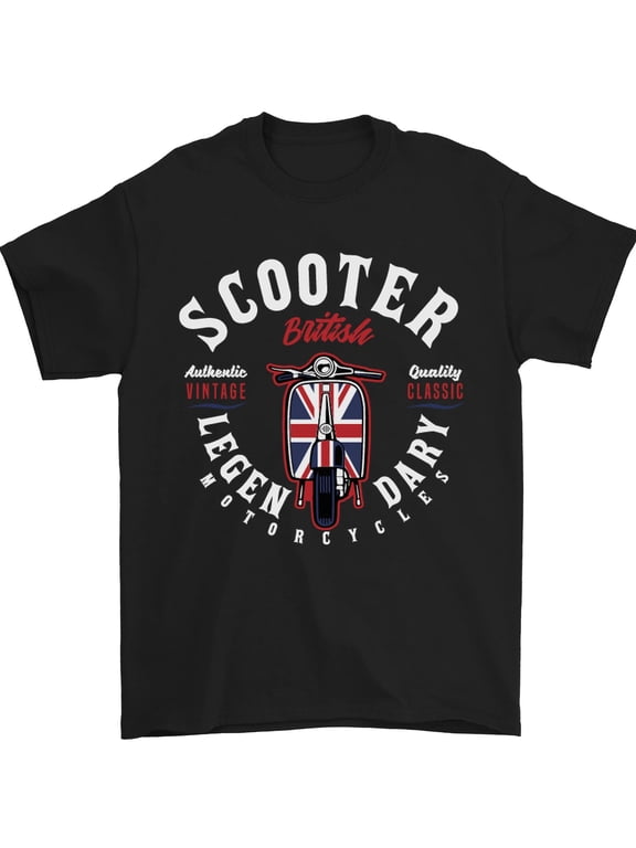 Legendary British Scooter Motorcycle MOD Mens T-Shirt 100% Cotton