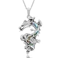 thumbnail image 1 of Legendary Chinese Dragon Abalone Shell Inlaid .925 Sterling Silver Pendant Necklace, 1 of 6