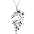 thumbnail image 1 of Legendary Chinese Dragon Mother of Pearl Inlaid Sterling Silver Necklace, 1 of 5
