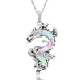 thumbnail image 1 of Legendary Chinese Dragon Multi-Color Shell Inlaid Sterling Silver Necklace, 1 of 5