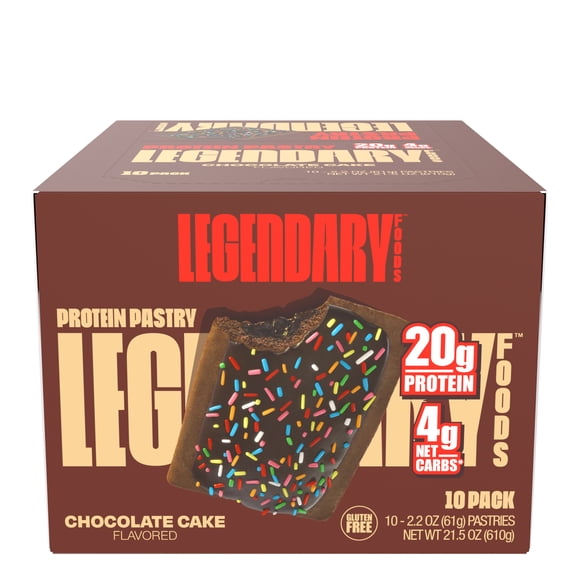 Legendary Chocolate Protein Pastry, Low Carb Snack Pack to Go 10 count