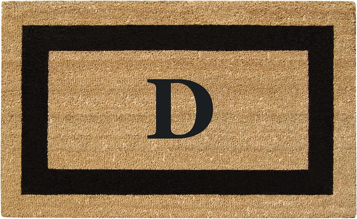 Legendary Doormats 20" x 36" Monogrammed Coir Doormat for Entryway Indoors or Outdoors with Non Slip Rubber Bottom - Monogram D