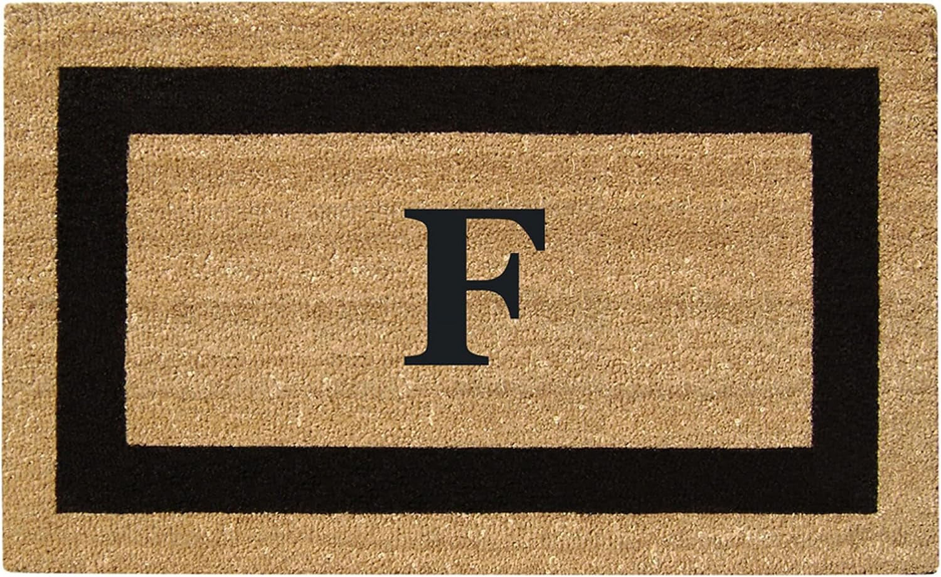 Legendary Doormats 20" x 36" Monogrammed Coir Doormat for Entryway Indoors or Outdoors with Non Slip Rubber Bottom - Monogram F