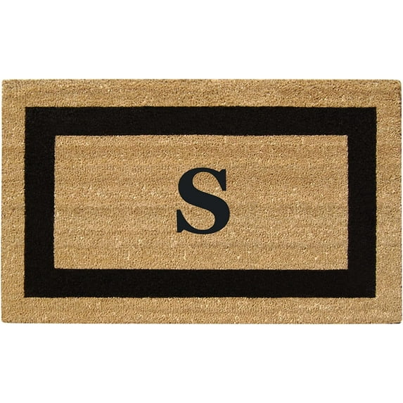 Legendary Doormats 20" x 36" Monogrammed Coir Doormat for Entryway Indoors or Outdoors with Non Slip Rubber Bottom - Monogram S